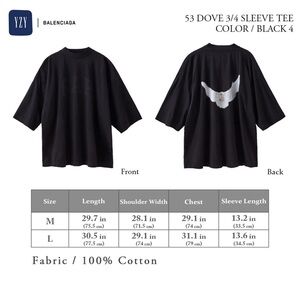 YZY Gap Engineered by Balenciaga Dove 3/4 Sleeve Tee ( OVERSIZED )